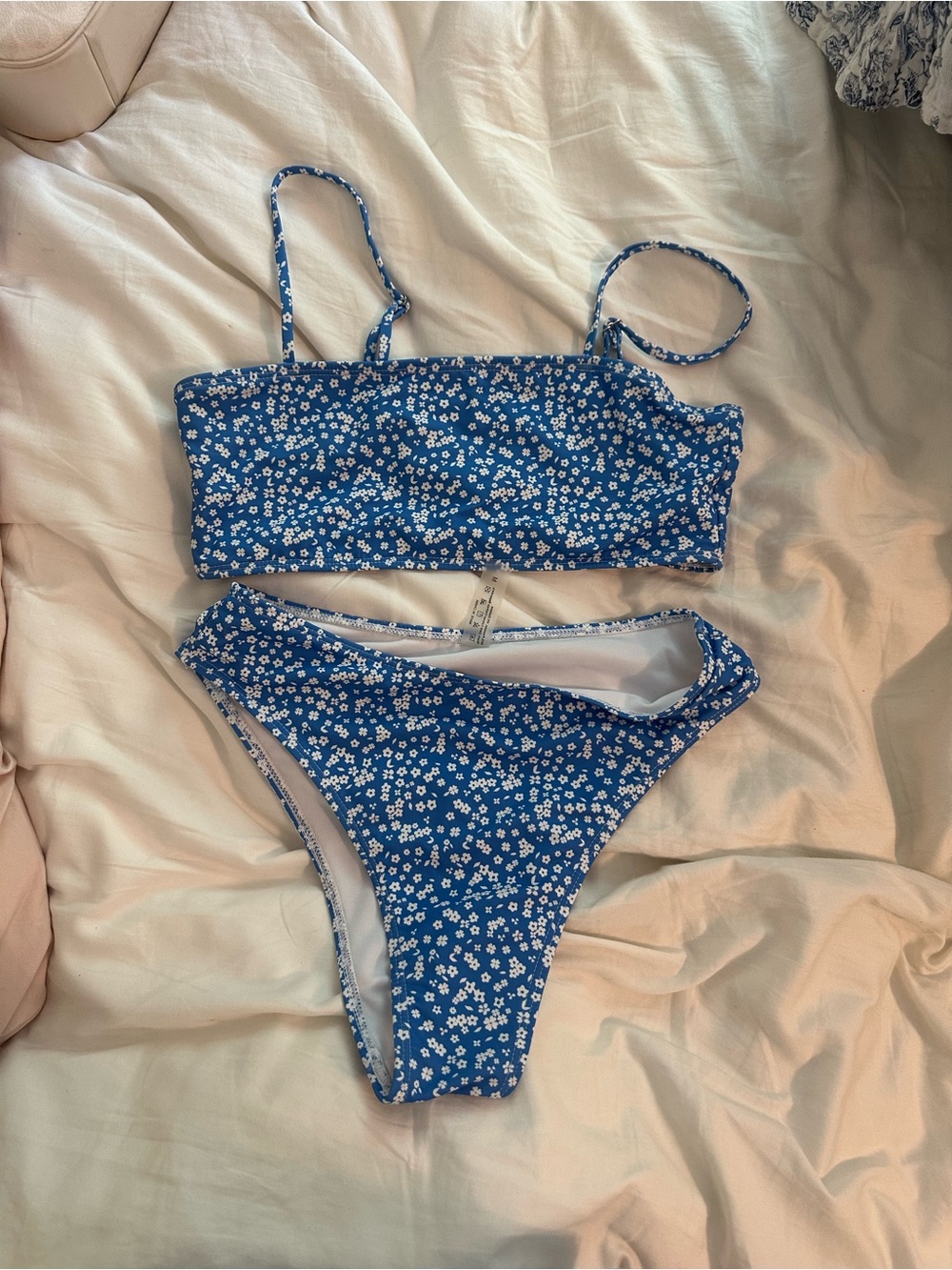 SHEIN Blue Floral Two-Piece Bikini